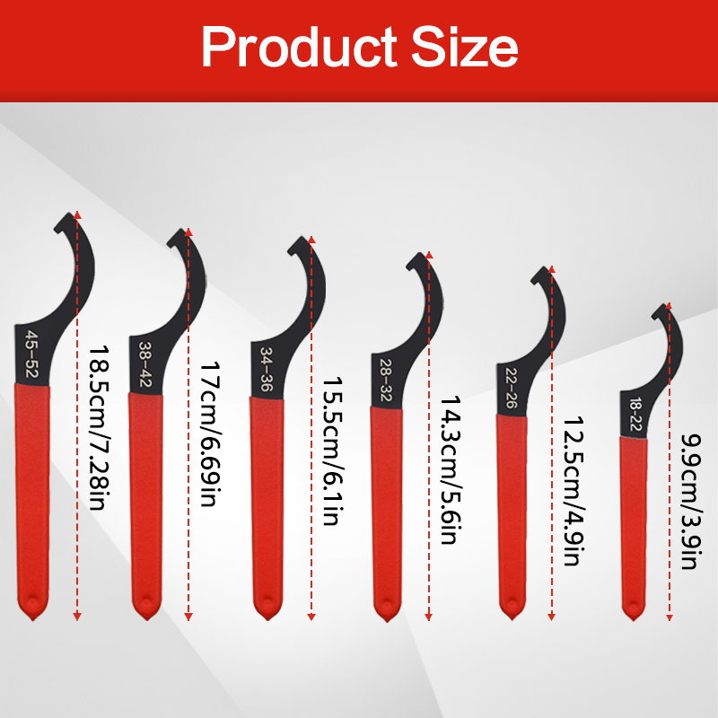 6PCS Half-moon Hook Wrench Non - Maintenance Workshop Tools recension och pris