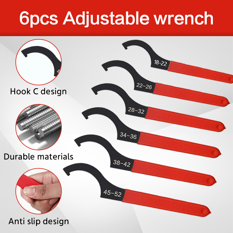 6PCS Half-moon Hook Wrench Non - Maintenance Workshop Tools recension och pris