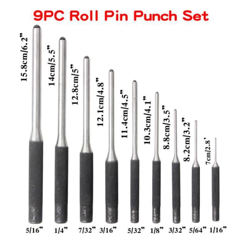 Professional 9Pcs Roll Pin Pun - Maintenance Workshop Tools recension och pris